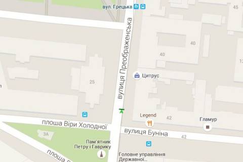 Бэклайт A в Одессе, 1.2x1.8  Преображенська вул., 42 - Строкатої Ніни вул. (Буніна) схема