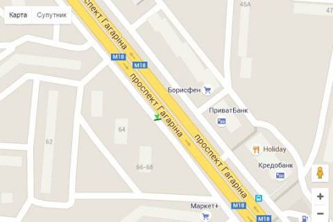 Бэклайт A в Харькове, 2.3x3.14  Гагаріна просп., 66 схема