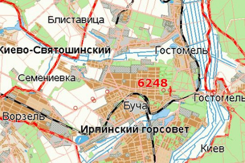 Билборд B в Запорожье, 3x6  Київ - Ковель, 12км+000м до Києва (Буча, Варшавская трасса, у напрямку  Ковеля) схема
