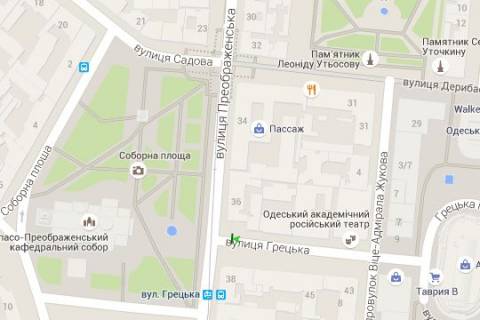Сiтiлайт A у Одесі Грецька вул., 52 - Преображенська вул., 36 - Соборна пл. схема