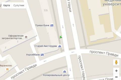Ситилайт A в Харькове, 1.2x1.8  Науки просп. (Леніна просп.), 3 (№1) схема