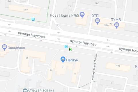 Бэклайт B в Львове, 1.2x1.8  Наукова вул., 51 схема