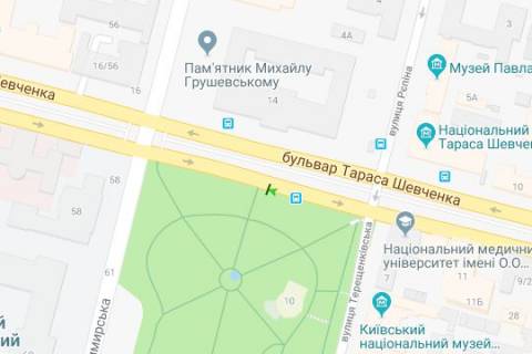 Бэклайт B в Киеве, 1.2x1.8  Шевченка Тараса бульв., 14 №2 схема