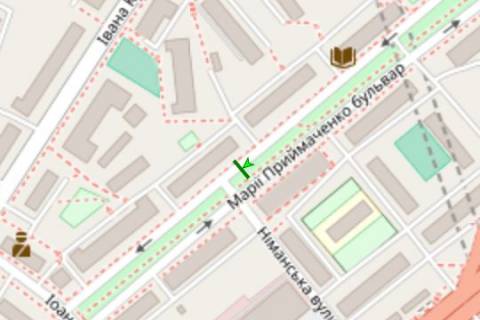 Бэклайт A в Киеве, 1.2x1.8  Марії Приймаченко бульв., , 3, бульварна частина  схема