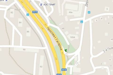 Бэклайт A в Харькове, 2.3x3.14  просп. Аерокосмічний (Гагаріна). - Дмитра Коцюбайла вул. схема