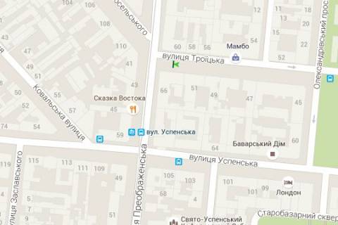 Беклайт B у Одесі, 1.2x1.8  Троїцька вул., 51 - Преображенська вул. схема