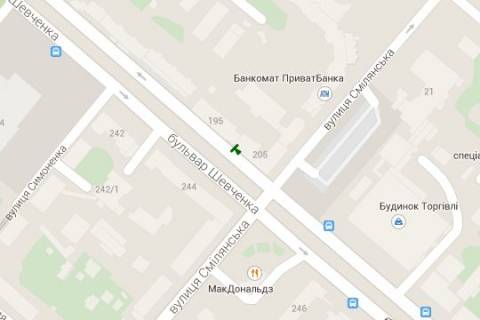 Ситилайт A в Черкассах, 1.2x1.8  Шевченка бульв., 205 схема