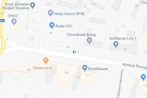 Ситилайт A в Львове, 1.2x1.8  Володимира Великого вул., 58 (№2) схема