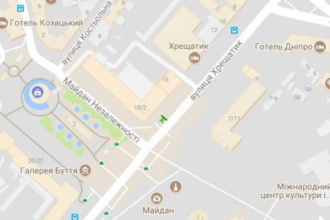 Ситилайт B в Киеве, 1.2x1.8  Хрещатик вул., 18 (вихід із підземного переходу, магазин "Юнітрейд")  схема