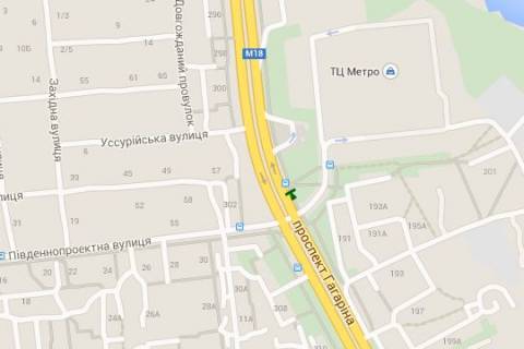 Ситилайт A в Харькове, 1.2x1.8  Гагаріна просп. - Південнопроектна вул., (зупинка) схема