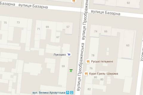 Ситилайт B в Одессе, 1.2x1.8  Преображенська вул., 59/61 схема