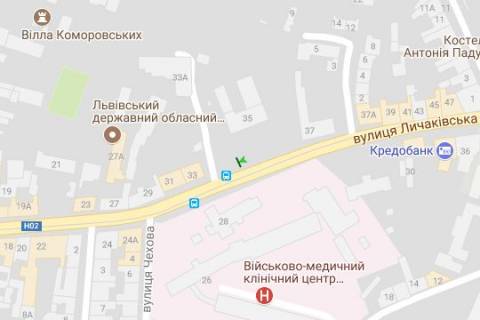 Бэклайт A в Львове, 1.2x1.8  Личаківська вул., 35 схема