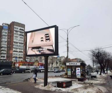 Видеоборд A в Виннице, 2.3x3.14  Михайла Коцюбинського вул. — Батозька вул. (залізнич. вокзал) - 480345 фото 1