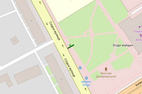 Билборд B в Житомире, 3x6  Згоди майдан - Східна вул. схема
