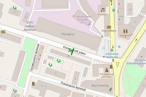 Ситилайт A в Киеве, 1.2x1.8  Кловський узвіз, 24 №2 схема