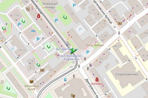 Беклайт B у Києві, 1.2x1.8  Дмитрівська вул., 18/24  схема