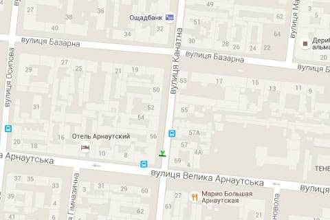 Бэклайт A в Одессе, 1.2x1.8  Канатна вул. - Велика Арнаутська вул. схема