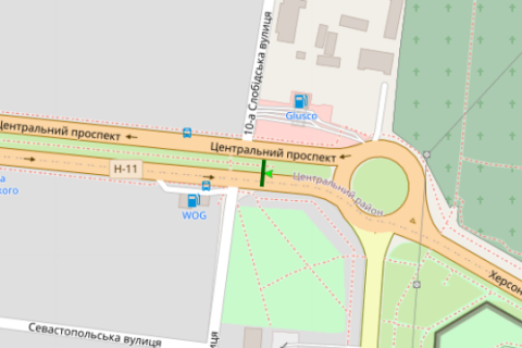 Призма A в Васильевке, 3x6  Центральний просп. (Леніна просп.) - 10 Слобідська вул. (Луначарського вул.), (№2) (призма) - 454770 схема