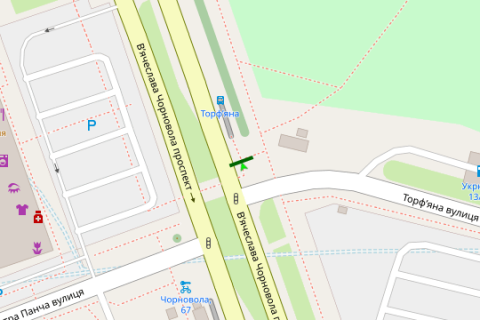 Нестандарт A в Львове, 1.2x1.8  Вячеслава Чорновола просп. - Торф`яна вул. схема