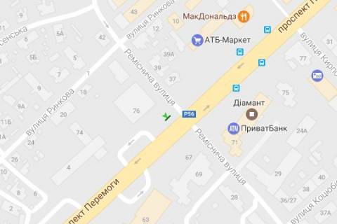 Беклайт A у Чернігові Перемоги просп., 76 - Реміснича вул. (Комсомольська вул.) схема