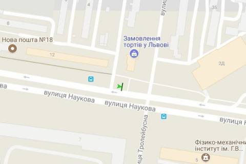 Билборд B в Львове, 3x6  Наукова вул. - Тролейбусна вул. схема