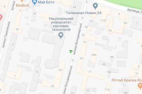 Ситилайт B в Киеве, 1.2x1.8  Володимирська вул., 66 схема
