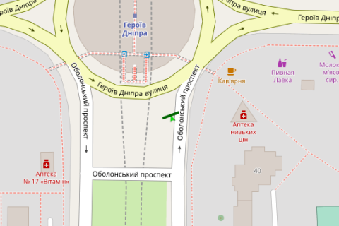 Билборд A в Васильевке, 3x6  Оболонський просп., 40 розподілювач схема