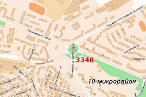 Билборд B в Тернополе, 3x6  Злуки просп. - Євгена Коновальця вул. схема