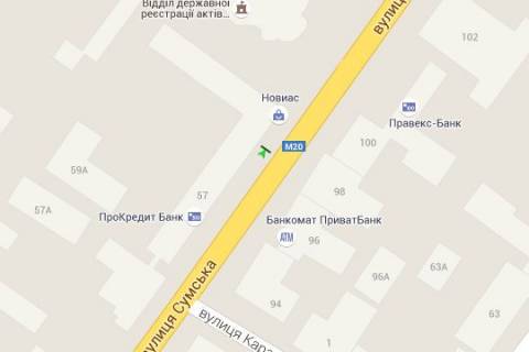 Ситилайт B в Харькове, 1.2x1.8  Сумська вул., 59 (№2) схема