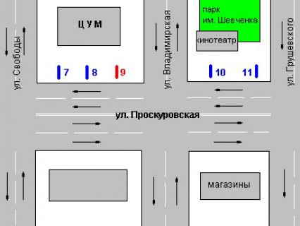 Беклайт A у Хмельницькому, 1.2x1.8  Проскурівська вул. - Свободи вул. схема