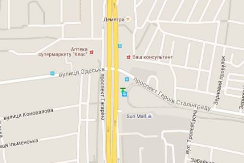 Нестандарт A в Харькове, 1.2x1.8  Гагаріна просп. - Героїв Сталінграда просп., (зупинка) схема