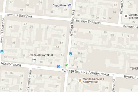 Бэклайт B в Одессе, 1.2x1.8  Канатна вул. - Велика Арнаутська вул. схема