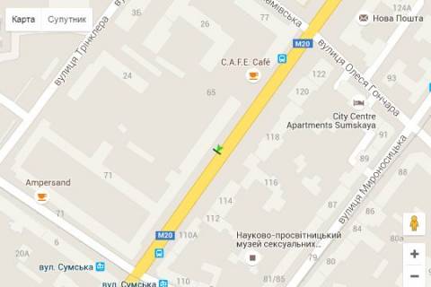 Беклайт A у Харкові, 1.2x1.8  Сумська вул., 73/75 схема