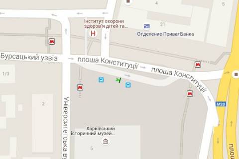 Нестандарт A в Харькове, 1.2x1.8  Конституції пл. - Університетська вул., (зупинка) №2 (С) схема