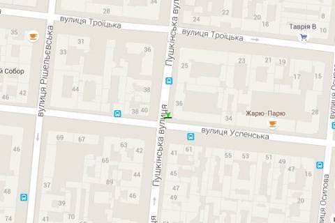 Бэклайт B в Васильевке, 1.2x3.6  Пушкінська вул., 39 - Успенська вул. схема