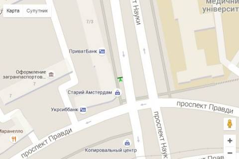 Бэклайт B в Харькове, 1.2x1.8  Науки просп. (Леніна просп.), 3 (№1) схема