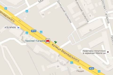 Бэклайт B в Харькове, 1.2x1.8  Вернадського вул. - Донецький пров. схема