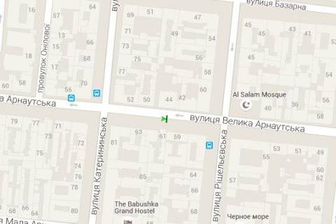 Бэклайт B в Одессе, 1.2x1.8  Велика Арнаутська вул., 59/61 схема