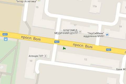 Ситилайт B в Луцке, 1.2x1.8  Волі просп., 12 (№1) схема