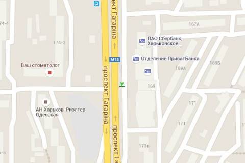 Беклайт B у Харкові, 1.2x1.8  Гагаріна просп., 167 (№2) схема