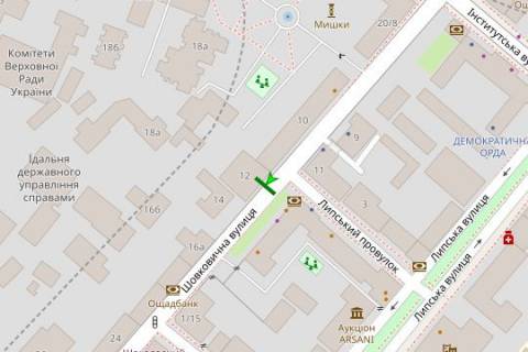 Ситилайт A в Киеве, 1.2x1.8  Шовковична вул., 12 схема