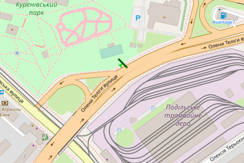 Ситилайт B в Васильевке Теліги Олени вул. - Кирільвська вул. (Фрунзе вул.) схема