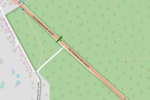 Нестандарт A у Траси Києва (Траси Києва), 3x24  Київ - Ковель,  08км+200м від Києва (у напрямку  Ірпеня) схема