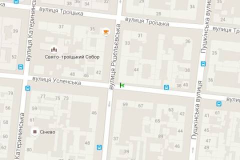 Бэклайт A в Одессе, 1.2x1.8  Успенська вул., 44 - Рішельєвська вул. схема