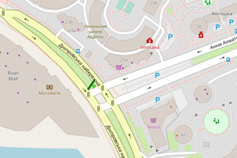 Видеоборд A у Василівці, 2.3x3.14  Дніпровська наб., 25В, розподілювач (в напрямку м.Патона ТТ 6.8 352х484) - 422004 схема