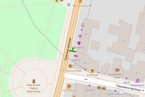 Ситилайт B в Харькове, 1.2x1.8  Сумська вул., 46/1 схема