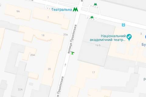 Бэклайт A в Киеве, 1.2x1.8  Пушкінська вул., 17 схема