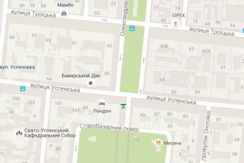 Бэклайт A в Васильевке, 1.2x3.6  Успенська вул., 91 - Олександрівський просп. схема