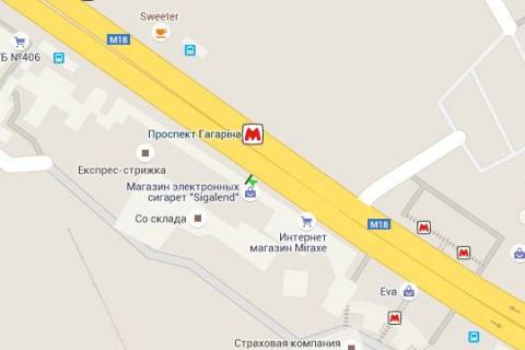 Ситилайт B в Харькове, 1.2x1.8  Вернадського вул. - Гагаріна просп., (№2) схема