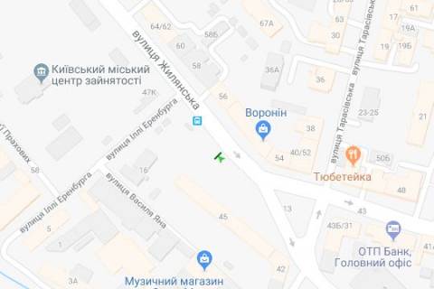 Беклайт B у Києві, 1.2x1.8  Жилянська вул., 45  схема